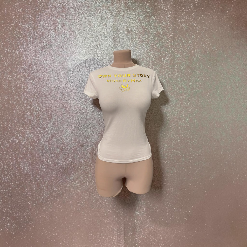 Women’s Statement T-Shirt with Custom Phrase | Luxury Fitted Graphic Tee |MuseByMax