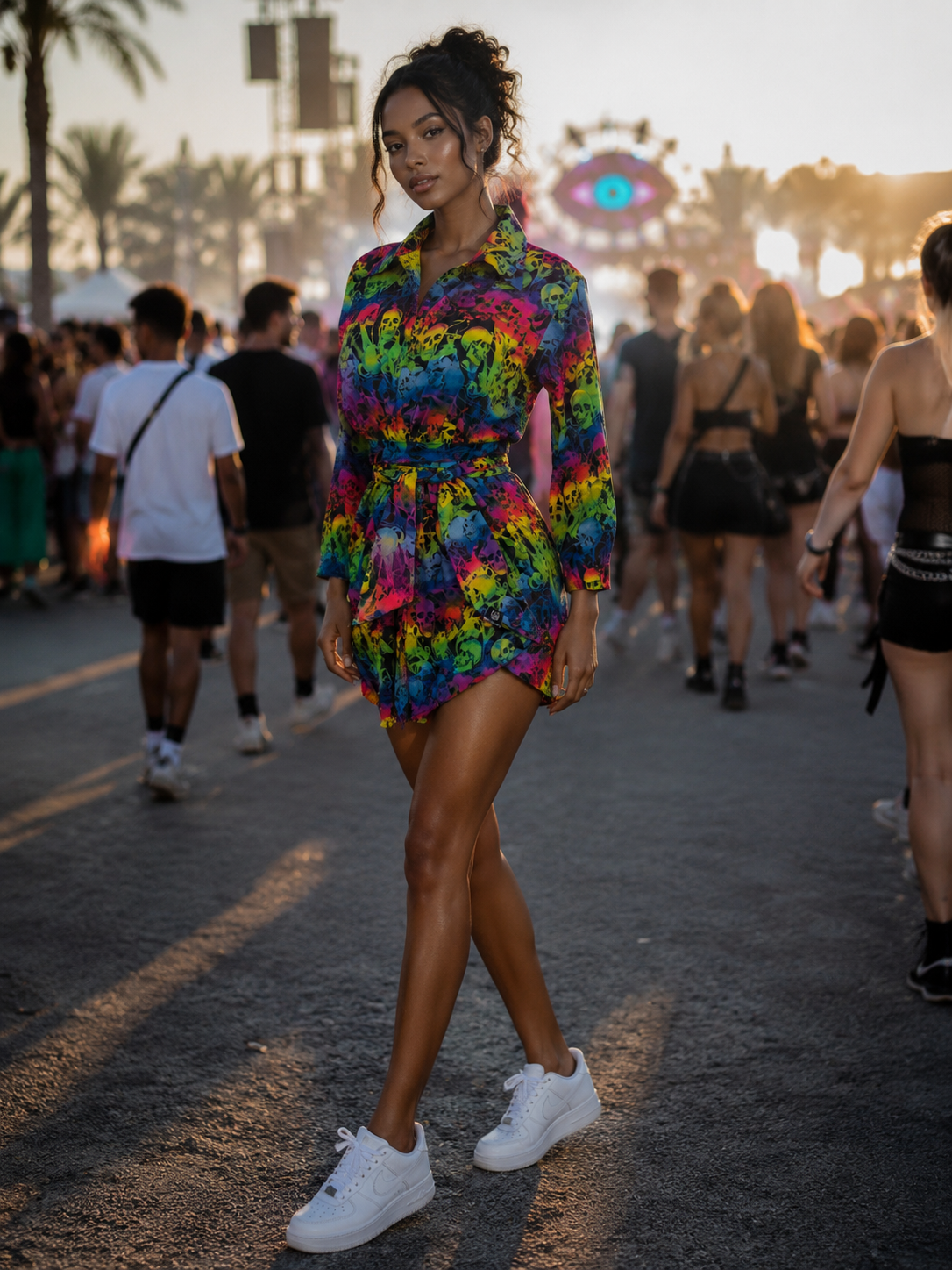 Skull Print Cotton Robe – Festival Fashion Cover Up, Beach Resort Wrap, Handmade 100% Cotton