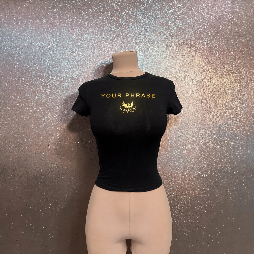 Women’s Statement T-Shirt with Custom Phrase | Luxury Fitted Graphic Tee |MuseByMax