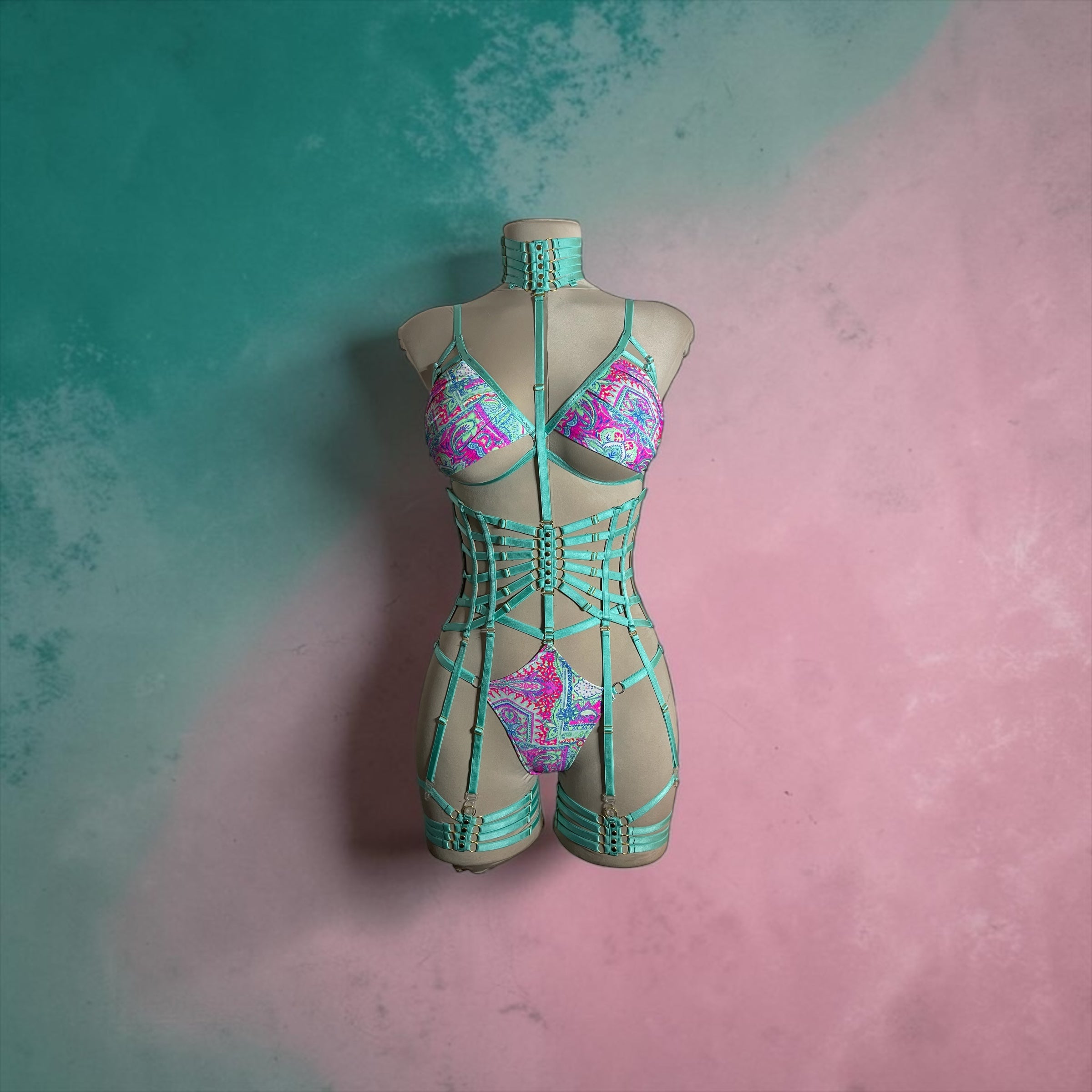 Aqua Mirage Printed Festival Set | MuseByMax