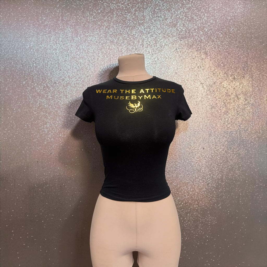 Women’s Statement T-Shirt with Custom Phrase | Luxury Fitted Graphic Tee |MuseByMax