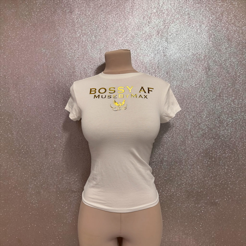 Women’s Statement T-Shirt with Custom Phrase | Luxury Fitted Graphic Tee |MuseByMax