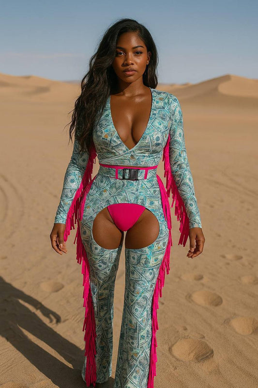 cowgirl burning man outfit western desert festival fashion custom made