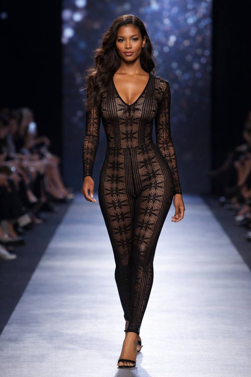 mesh lingerie bodysuit sheer stretch sculpted fit custom made