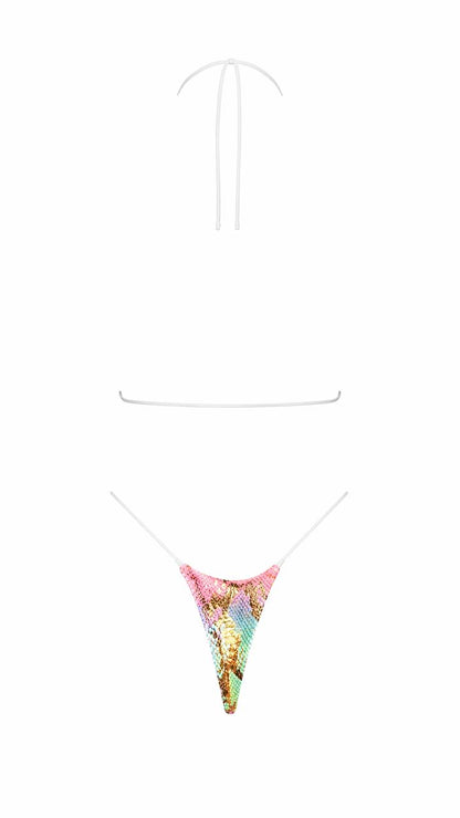 Colorful Snakeskin Patterned Bikini Set for Women – Adjustable Two‑Piece for Beach, Pool & Bold Exotic Summer Style | MBM S26 n42